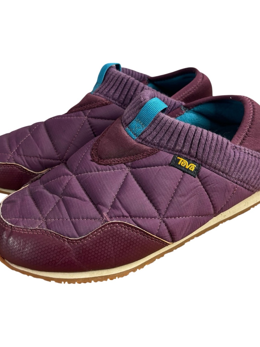 Teva Ember Slip-On Moc Purple Quilted Comfort Casual Shoes Womenโs Size US 7